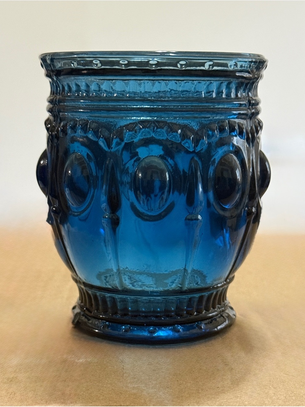 💜 Vintage Charming Navy Blue Embossed Multi-Purpose Glass Accent